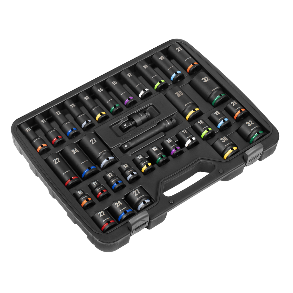 Premier Impact Socket Set 1/2"Sq Drive 34pc AK5635M - BostonPlates Autocare Centre