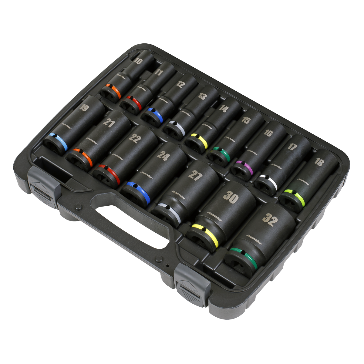 Sealey Premier Deep Impact Socket Set 1/2"Sq Drive 16pc AK5818M - BostonPlates Autocare Centre
