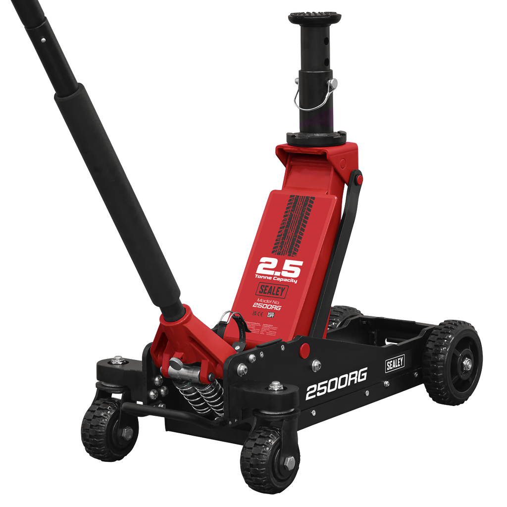 Sealey Big Wheel Hybrid Trolley Jack with Super Rocket Lift 2.5 Tonne 2500RG - BostonPlates Autocare Centre