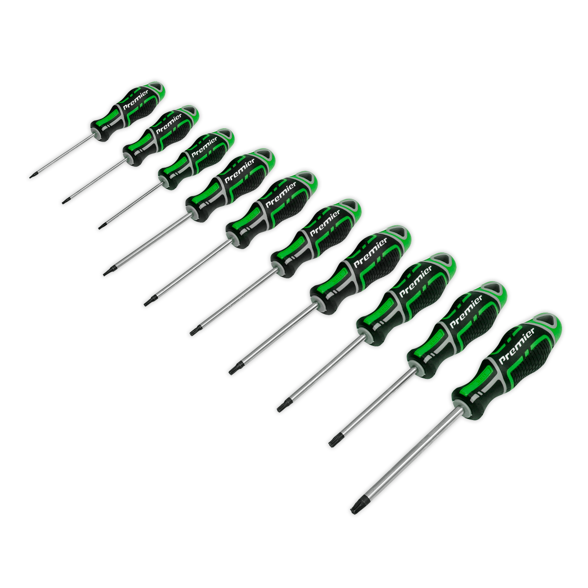 Sealey Premier GripMAX® TRX-Star* Screwdriver Set 10pc - Hi-Vis Green AK4324HV - BostonPlates Autocare Centre