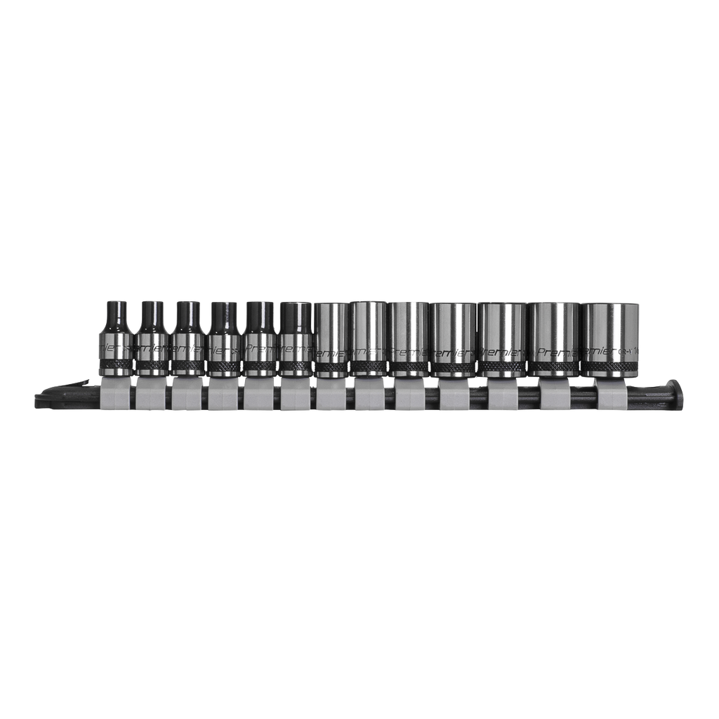 Sealey Premier Black Socket Set 1/4"Sq Drive 13pc AK7990 - BostonPlates Autocare Centre