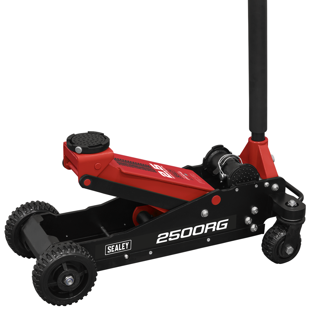Sealey Big Wheel Hybrid Trolley Jack with Super Rocket Lift 2.5 Tonne 2500RG - BostonPlates Autocare Centre