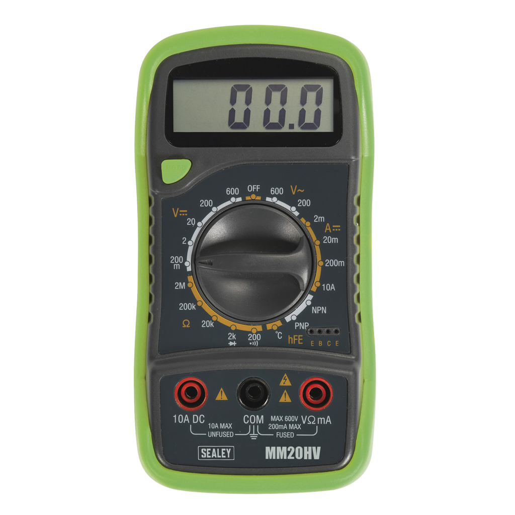 Sealey 8-Function Digital Multimeter with Thermocouple - Hi-Vis Green MM20HV (Copy)