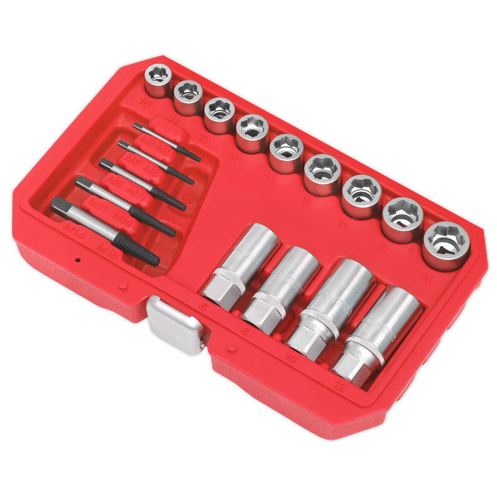Sealey Premier Bolt, Stud & Screw Extractor Set 18pc AK751 - BostonPlates Autocare Centre