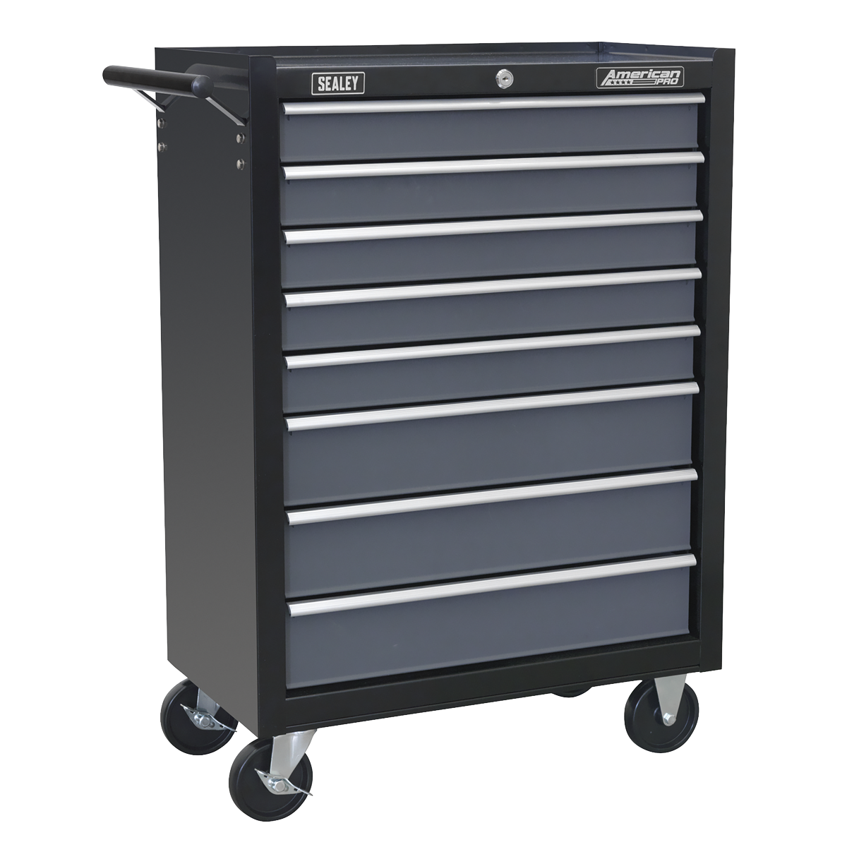 Rollcab 8 Drawer with 145pc Tool Kit - Black/Grey AP35TBCOMBO3 - BostonPlates Autocare Centre