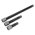 Sealey Premier Black Wobble/Rigid Extension Bar Set 1/2"Sq Drive 3pc AK7692 - BostonPlates Autocare Centre