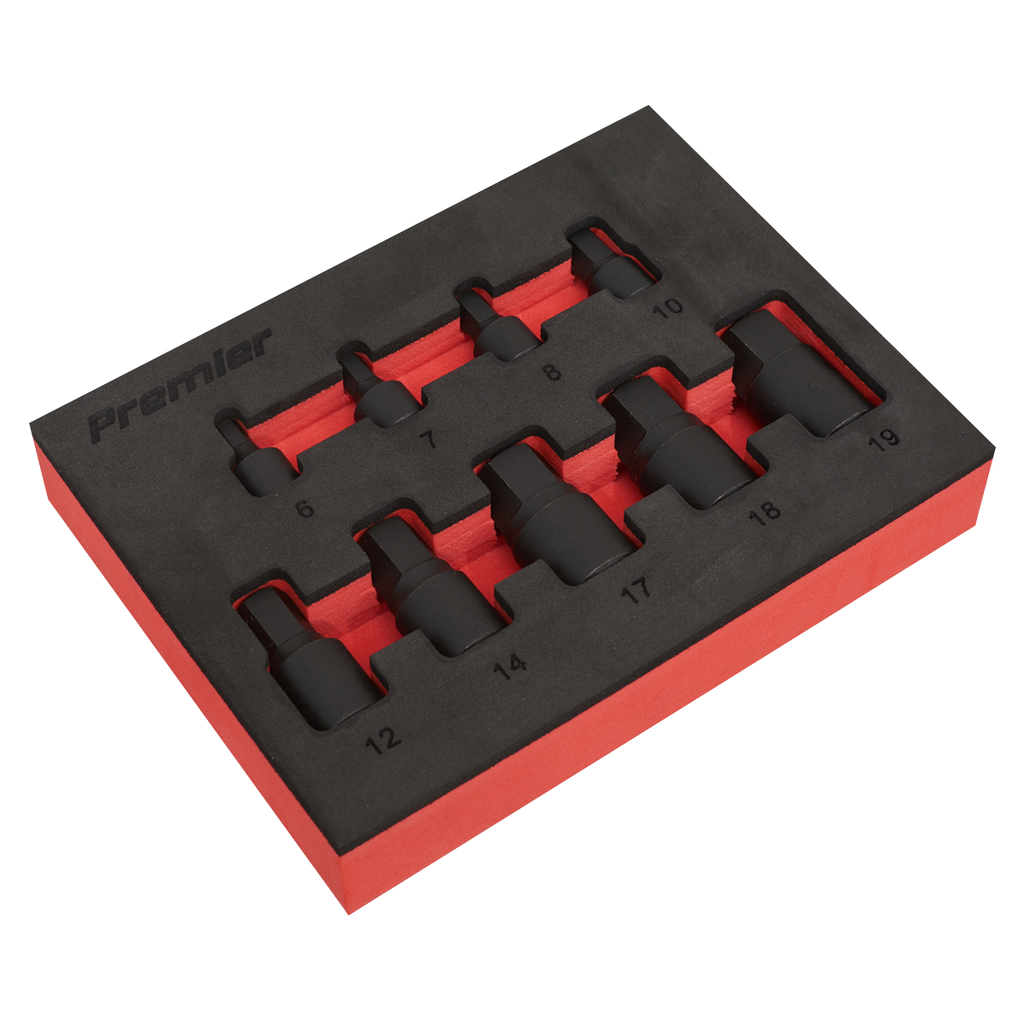 Sealey Premier Low Profile Hex Impact Socket Bit Set 1/4" & 3/8"Sq Drive 9pc AK5525 - BostonPlates Autocare Centre