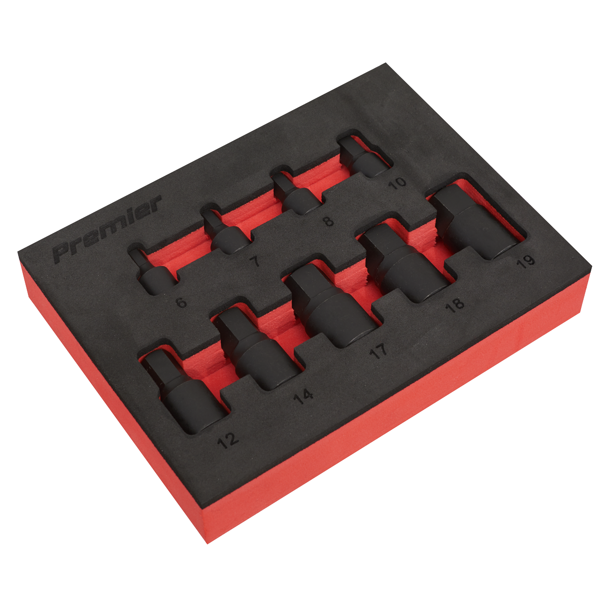 Sealey Premier Low Profile Hex Impact Socket Bit Set 1/4" & 3/8"Sq Drive 9pc AK5525 - BostonPlates Autocare Centre