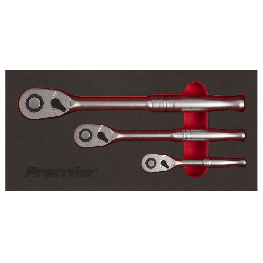 Sealey Premier Platinum Pear Head Ratchet Wrench Set with Flip Reverse 3pc AK7933 - BostonPlates Autocare Centre