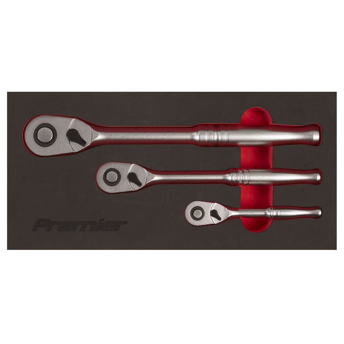 Sealey Premier Platinum Pear Head Ratchet Wrench Set with Flip Reverse 3pc AK7933 - BostonPlates Autocare Centre