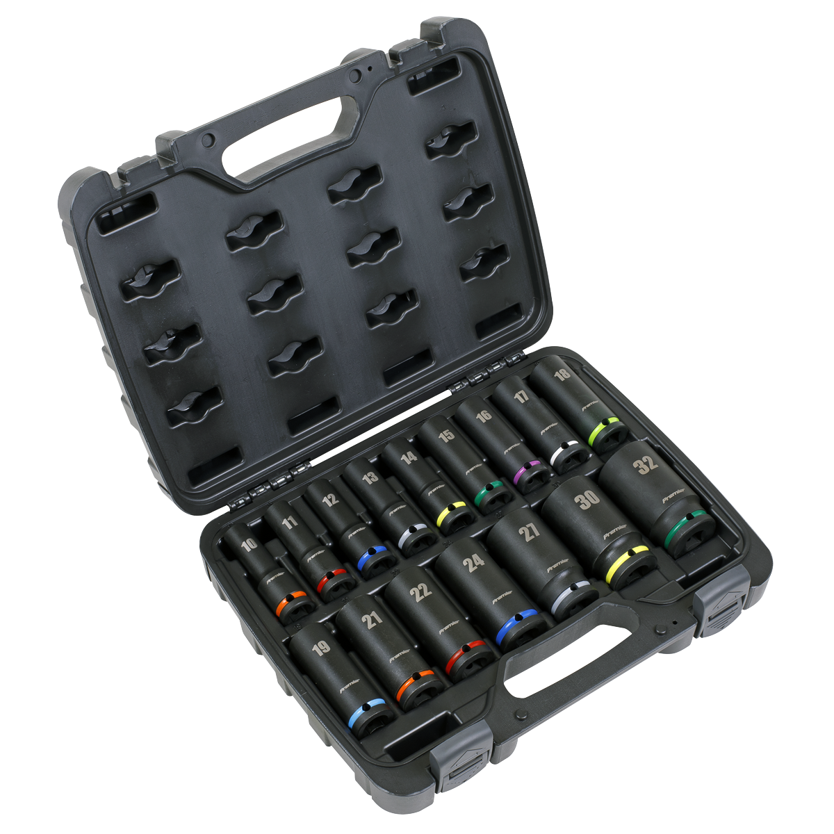 Sealey Premier Deep Impact Socket Set 1/2"Sq Drive 16pc AK5818M - BostonPlates Autocare Centre