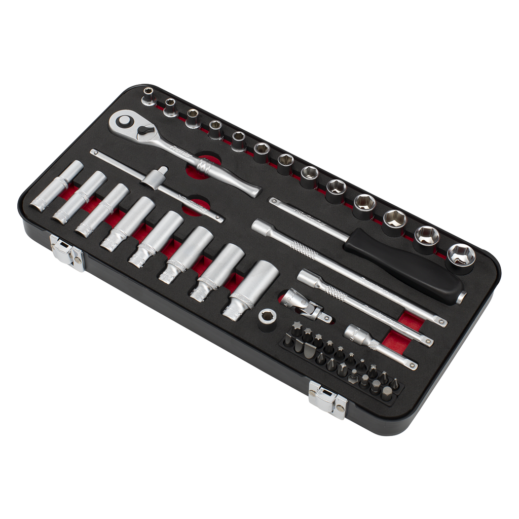 Sealey Premier Platinum Socket Set 1/4"Sq Drive 49pc AK7920 - BostonPlates Autocare Centre