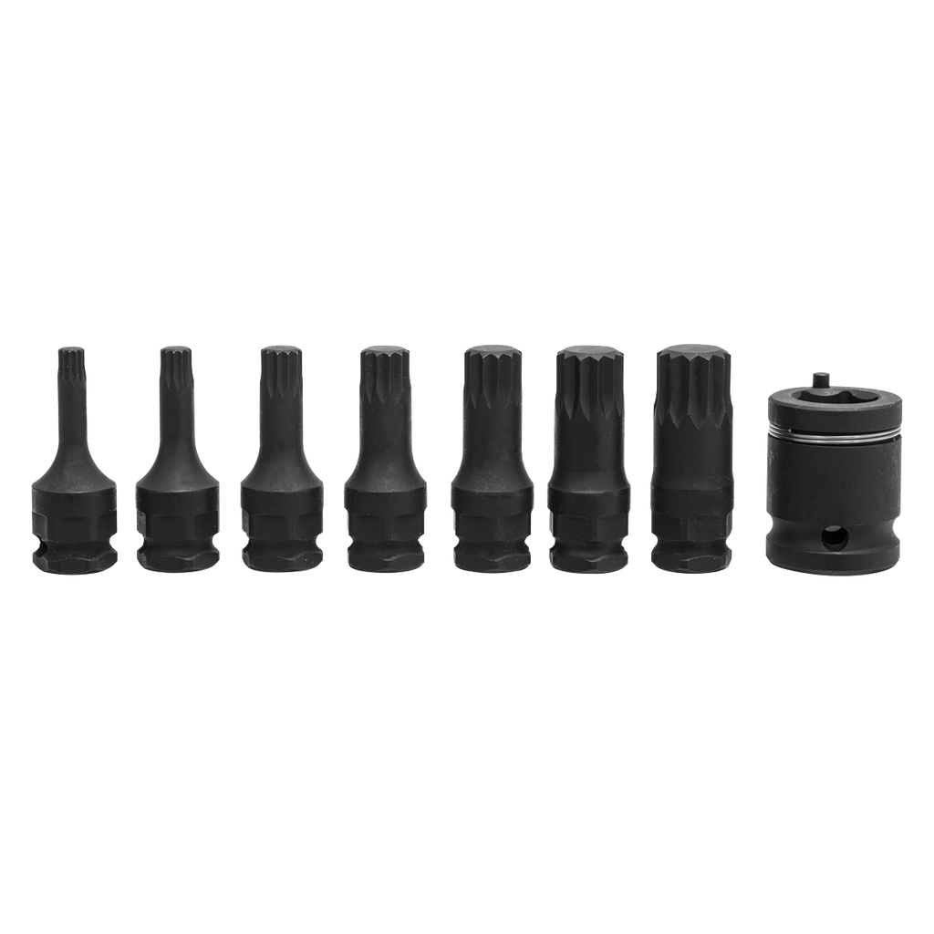 Premier Spline Impact Socket Bit Set 3/8"Sq Drive 8pc AK5622 - BostonPlates Autocare Centre