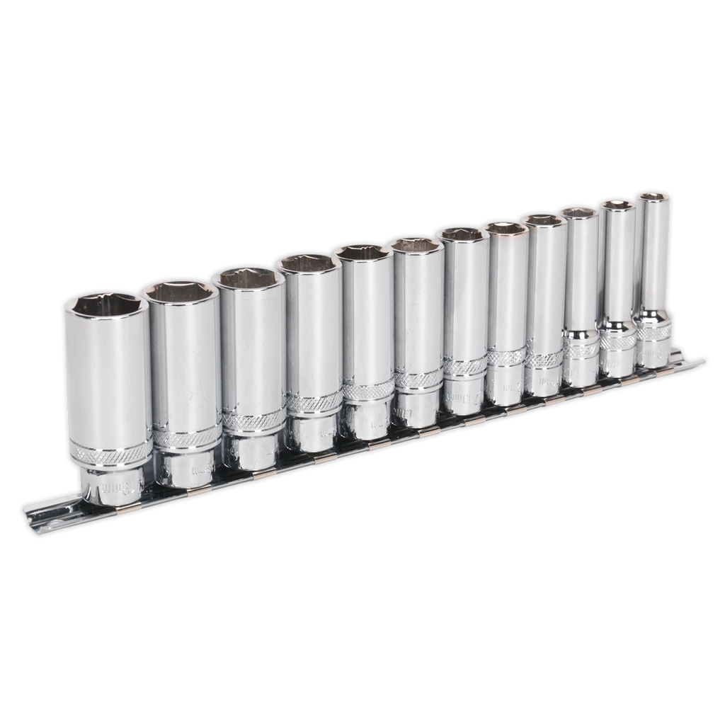 Sealey Premier Deep Lock-On™ Socket Set 3/8"Sq Drive 12pc AK2744 - BostonPlates Autocare Centre