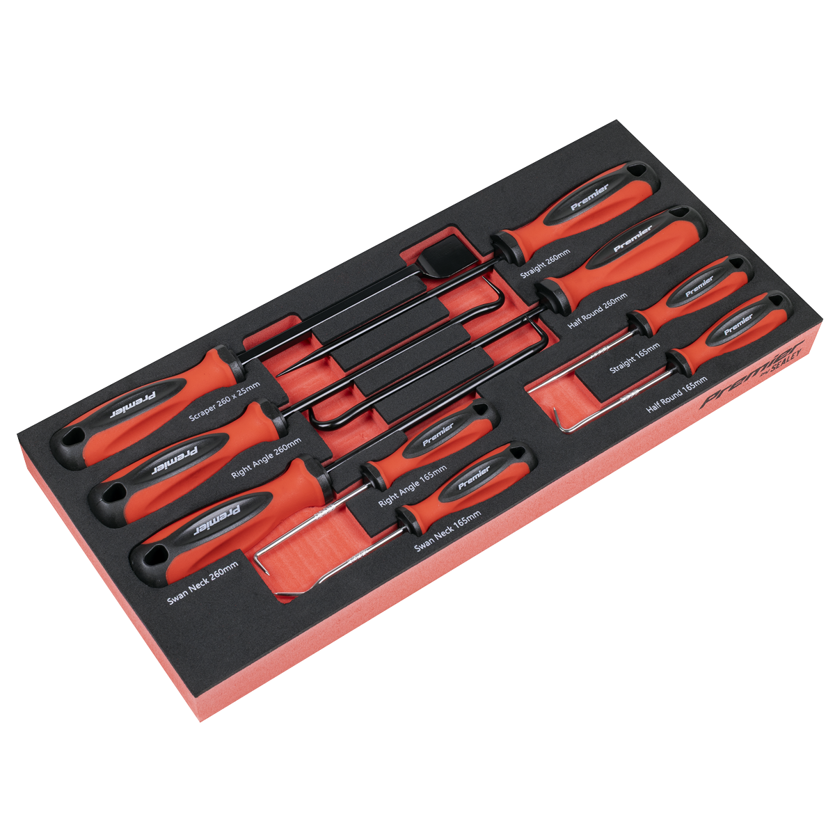 Sealey Premier Scraper & Hook Set with Tool Tray 9pc TBT65 - BostonPlates Autocare Centre