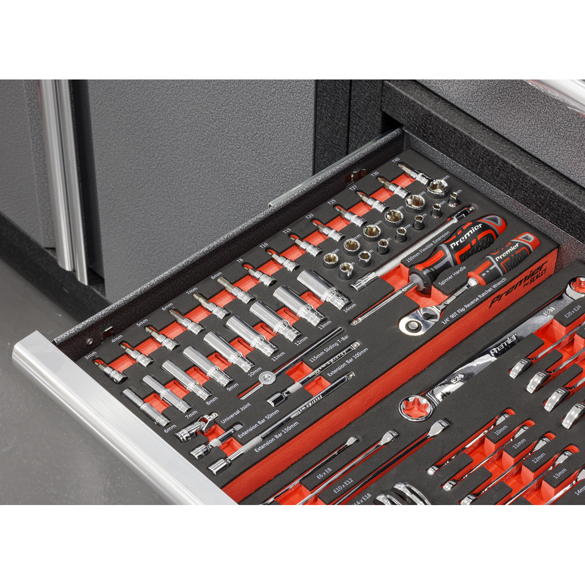 Sealey Premier Socket Set with Tool Tray 1/4"Sq Drive 44pc TBT40 - BostonPlates Autocare Centre