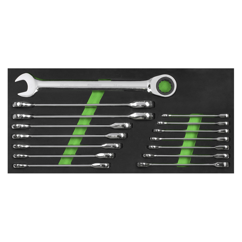 Siegen Combination Ratchet Spanner Set 15pc S01247 - BostonPlates Autocare Centre