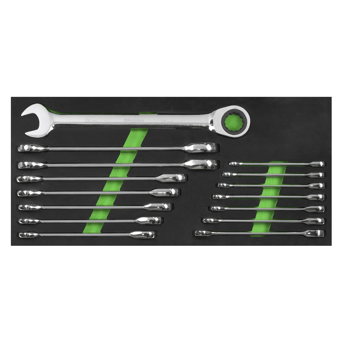 Siegen Combination Ratchet Spanner Set 15pc S01247 - BostonPlates Autocare Centre