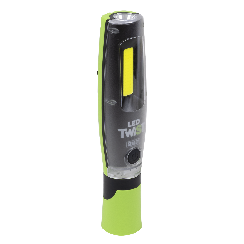 Sealey Rechargeable LED Twist® Inspection Light 20W COB + 3W SMD, 3000lm, LED3001G - BostonPlates Autocare Centre