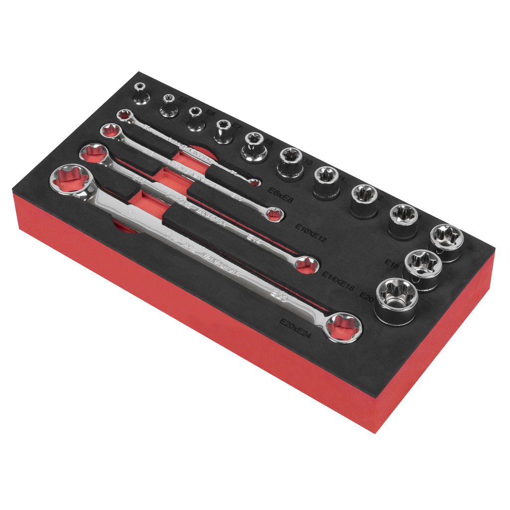 Sealey Premier TRX-Star* TRX-Star* Socket& Spanner Set 3/8"Sq Drive 16pc AK61801 - BostonPlates Autocare Centre
