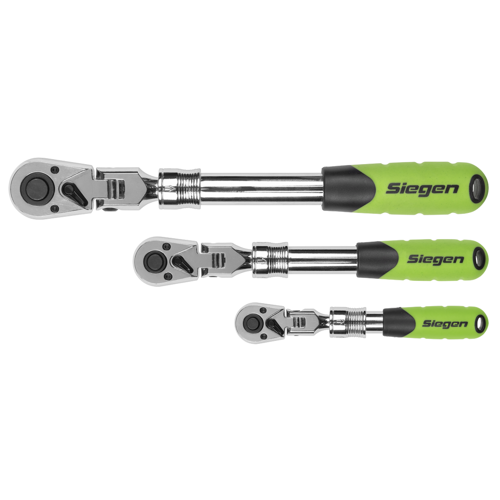 Siegen Extendable Flexi-Head Ratchet Wrench Set 3pc S01297 - BostonPlates Autocare Centre