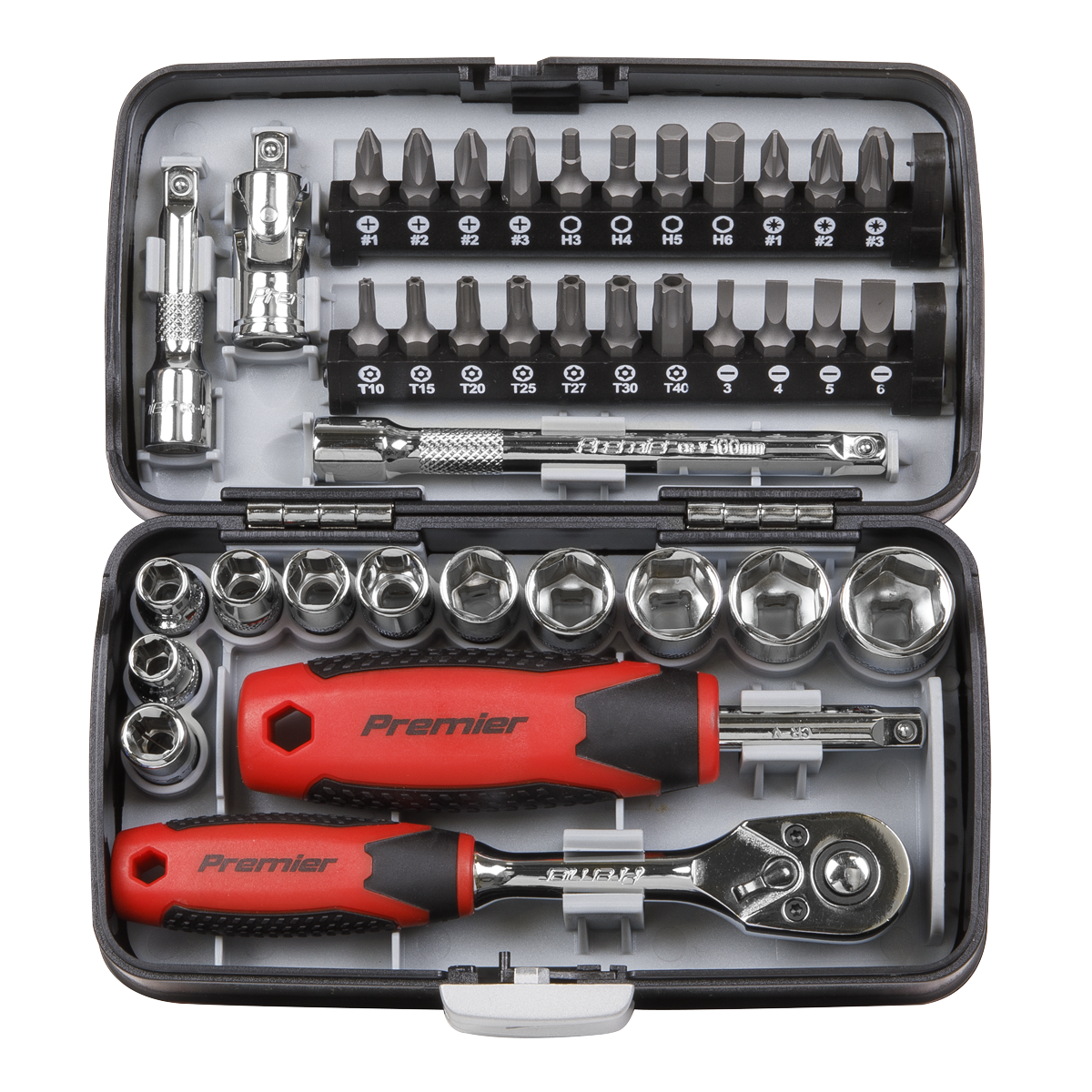 Sealey Premier Socket & Bit Set 1/4"Sq Drive 38pc AK8945 - BostonPlates Autocare Centre