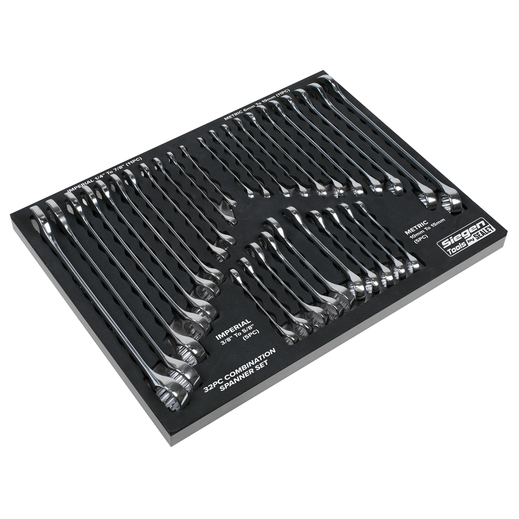 Siegen Metric/Imperial Combination Spanner Set 32pc S01239 - BostonPlates Autocare Centre