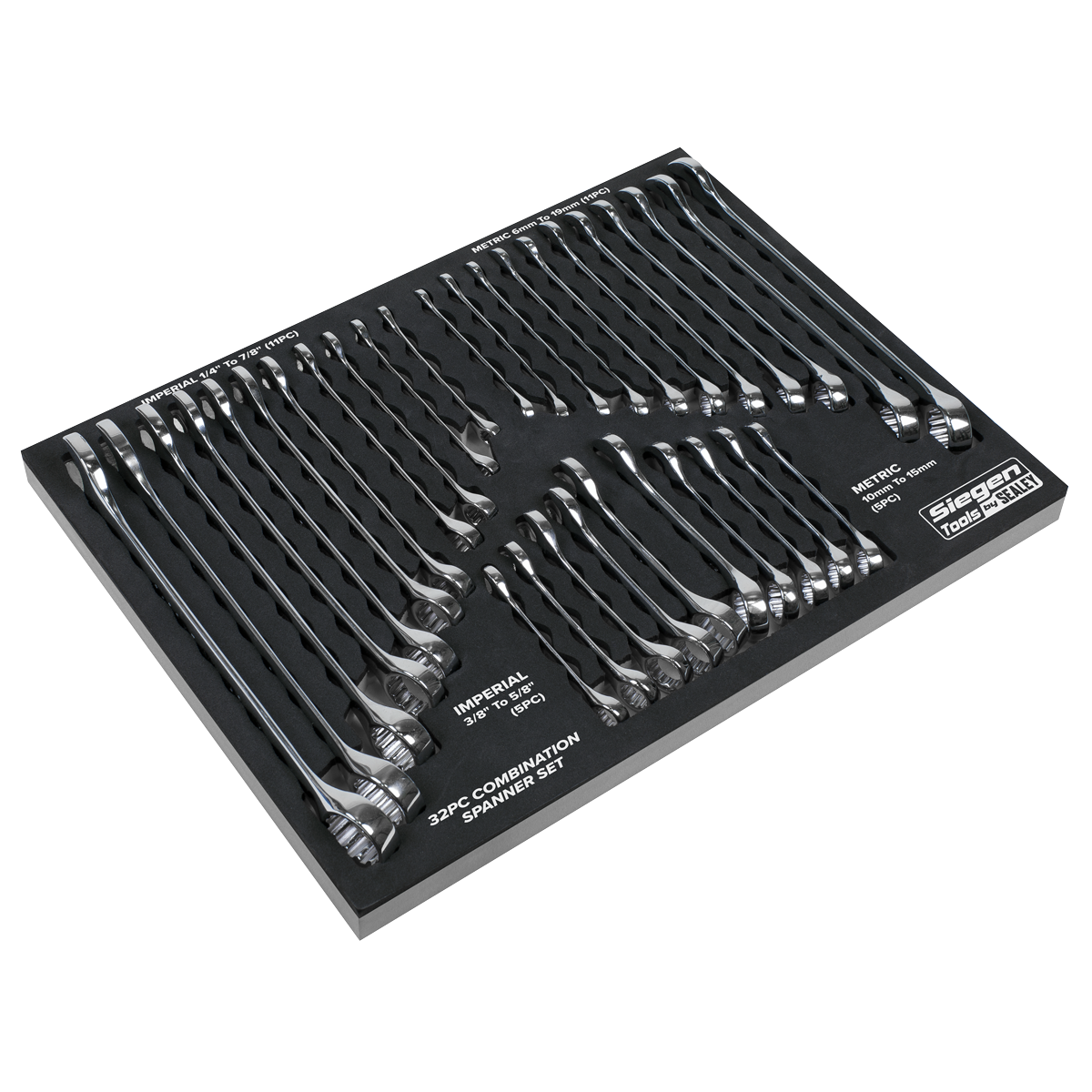 Siegen Metric/Imperial Combination Spanner Set 32pc S01239 - BostonPlates Autocare Centre