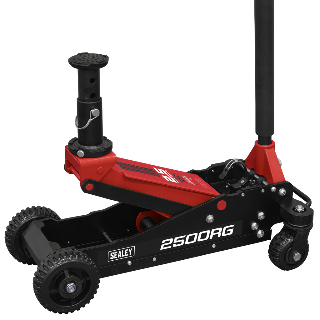 Sealey Big Wheel Hybrid Trolley Jack with Super Rocket Lift 2.5 Tonne 2500RG - BostonPlates Autocare Centre