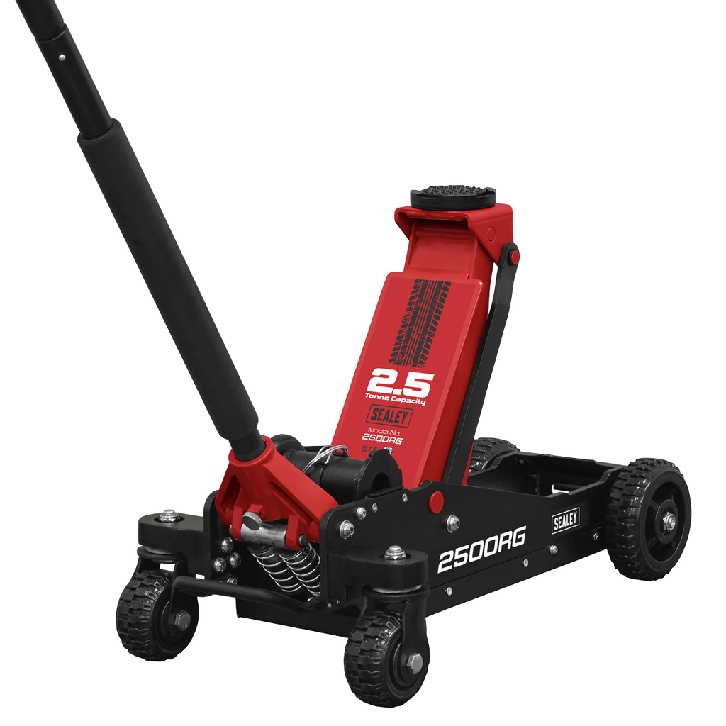 Sealey Big Wheel Hybrid Trolley Jack with Super Rocket Lift 2.5 Tonne 2500RG - BostonPlates Autocare Centre