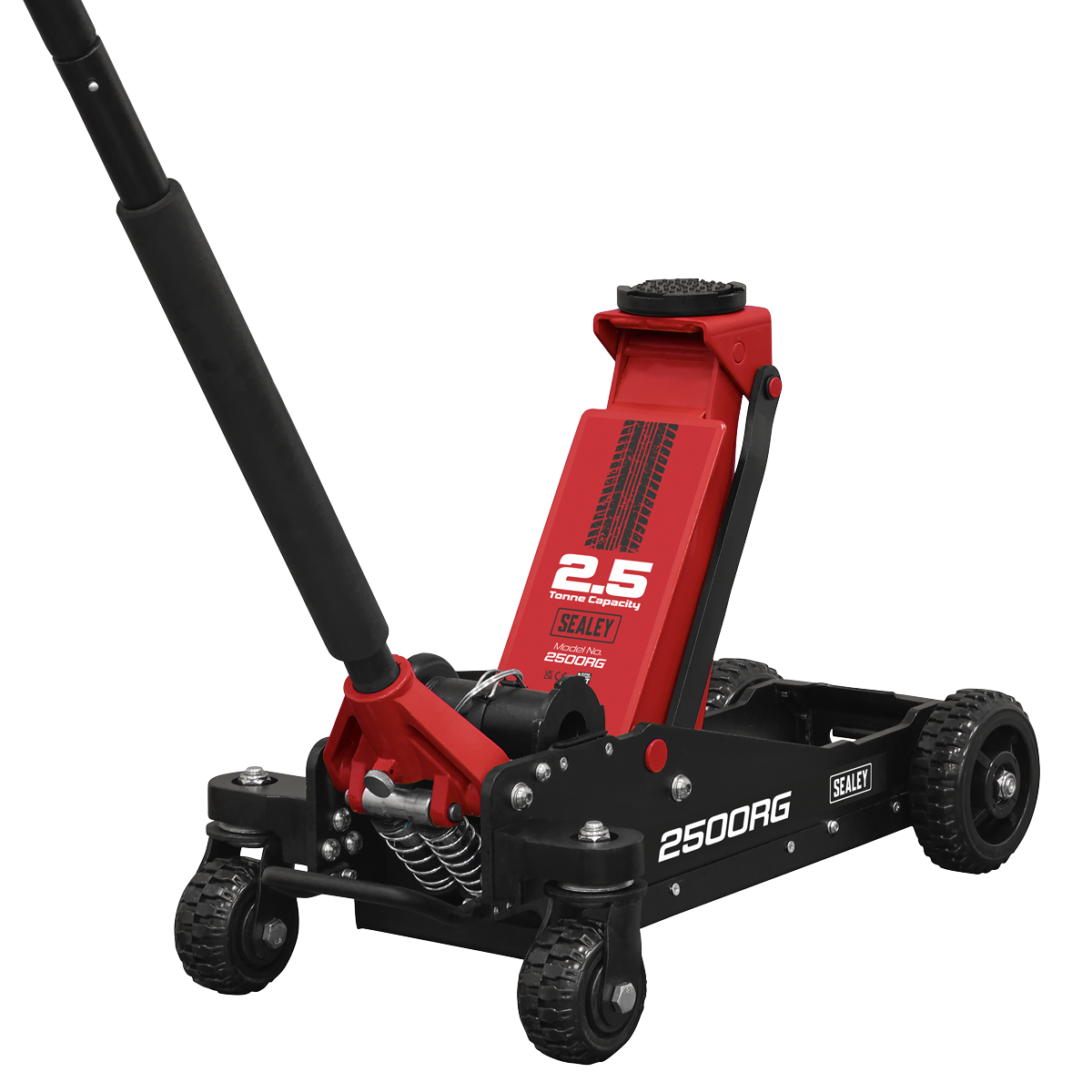 Sealey Big Wheel Hybrid Trolley Jack with Super Rocket Lift 2.5 Tonne 2500RG - BostonPlates Autocare Centre