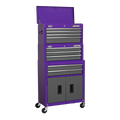 American PRO® Topchest, Mid-Box & Rollcab 9 Drawer - Purple AP2200BBCPSTACK - BostonPlates Autocare Centre