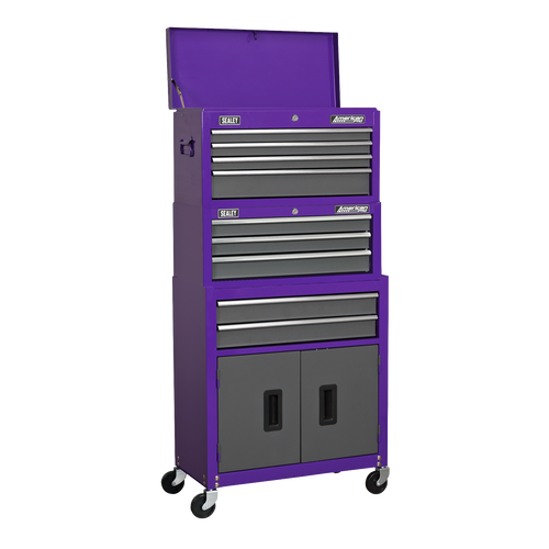 American PRO® Topchest, Mid-Box & Rollcab 9 Drawer - Purple AP2200BBCPSTACK - BostonPlates Autocare Centre