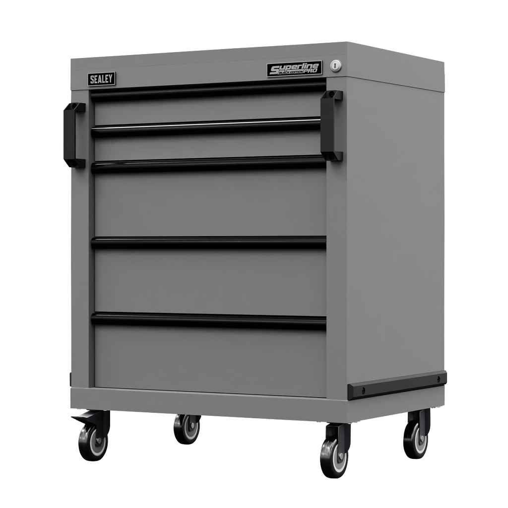 Superline PRO® Black Edition Modular Mobile Cabinet 5 Drawer 650mm APMS34BE - BostonPlates Autocare Centre