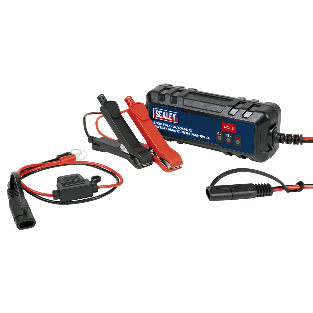 Sealey 6/12V Fully Automatic Battery Maintainer/Charger 1A SBC1 - BostonPlates Autocare Centre