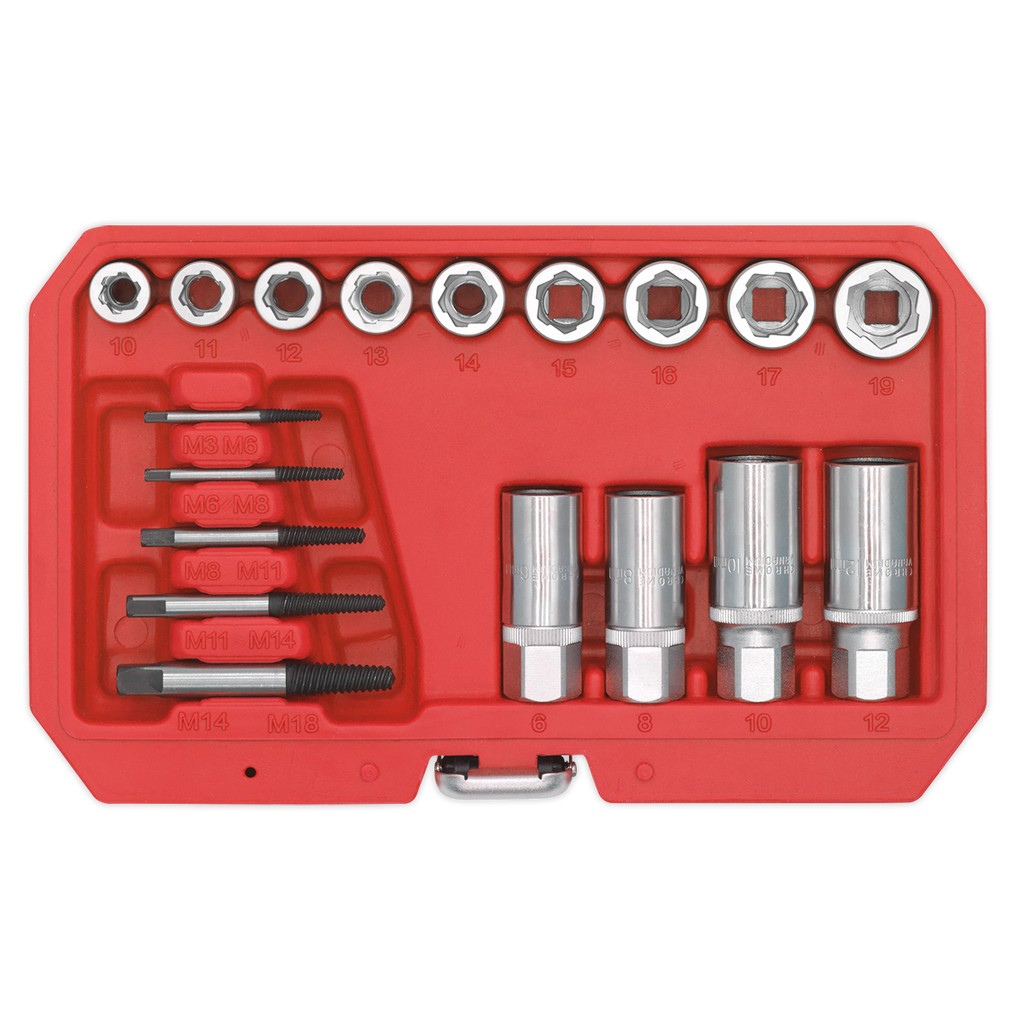 Sealey Premier Bolt, Stud & Screw Extractor Set 18pc AK751 - BostonPlates Autocare Centre