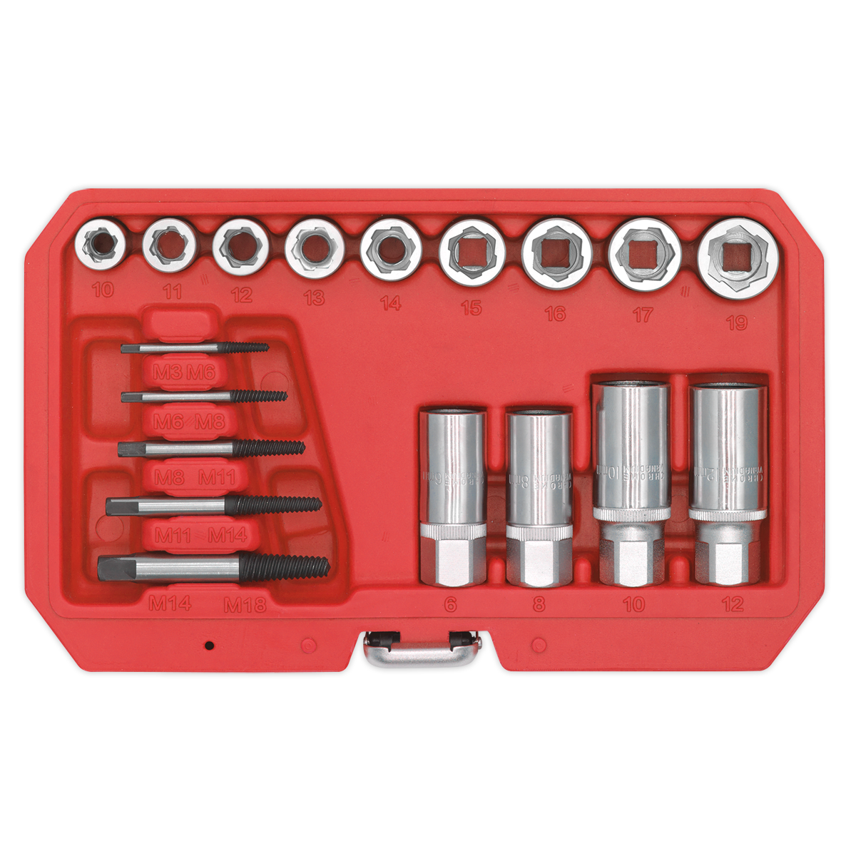 Sealey Premier Bolt, Stud & Screw Extractor Set 18pc AK751 - BostonPlates Autocare Centre