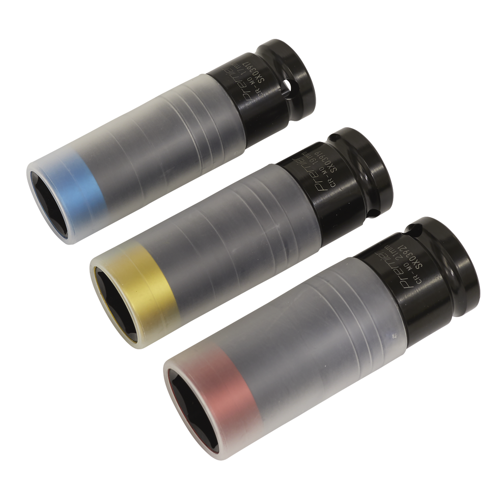 Premier Alloy Wheel Ultra-Power Impact Socket Set 1/2"Sq Drive 3pc SX039 - BostonPlates Autocare Centre