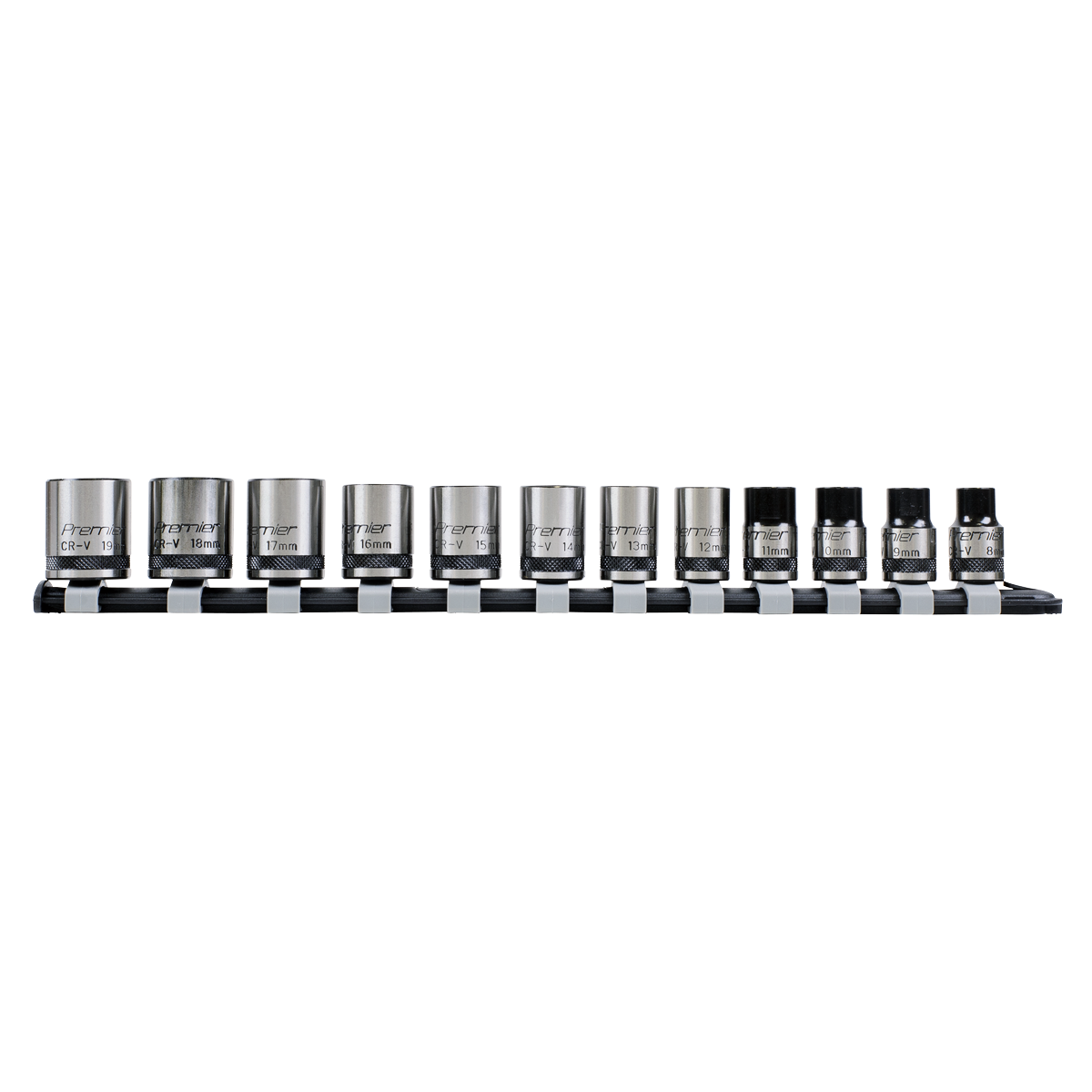Sealey Premier Black Lock-On™ Socket Set 3/8"Sq Drive 12pc AK2741B - BostonPlates Autocare Centre