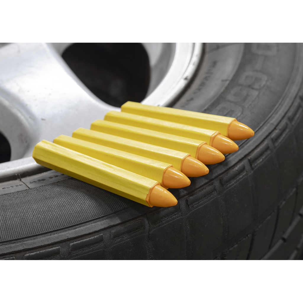 Sealey Tyre Marking Crayon, Yellow - Pack of 6 TST14 - BostonPlates Autocare Centre
