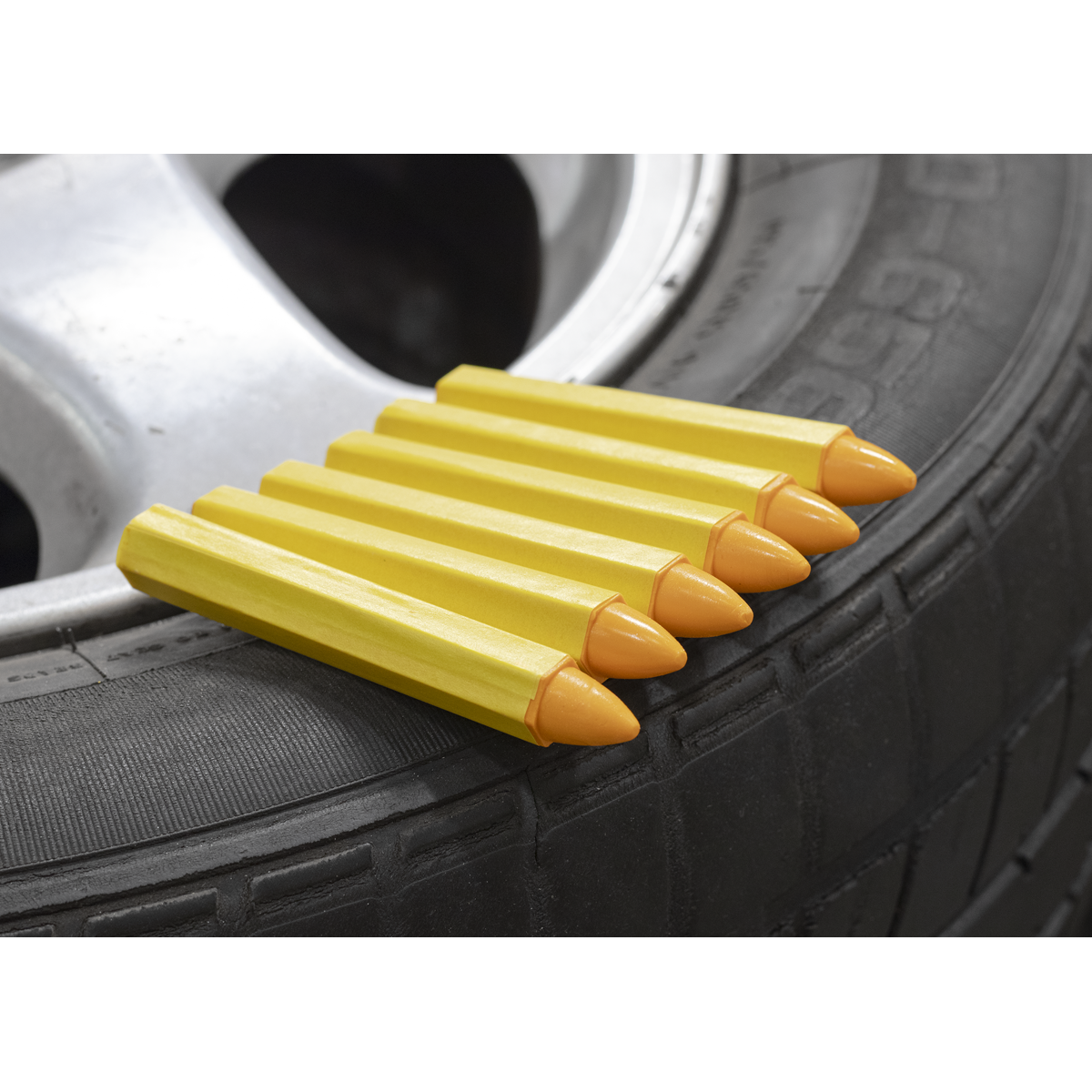 Sealey Tyre Marking Crayon, Yellow - Pack of 6 TST14 - BostonPlates Autocare Centre