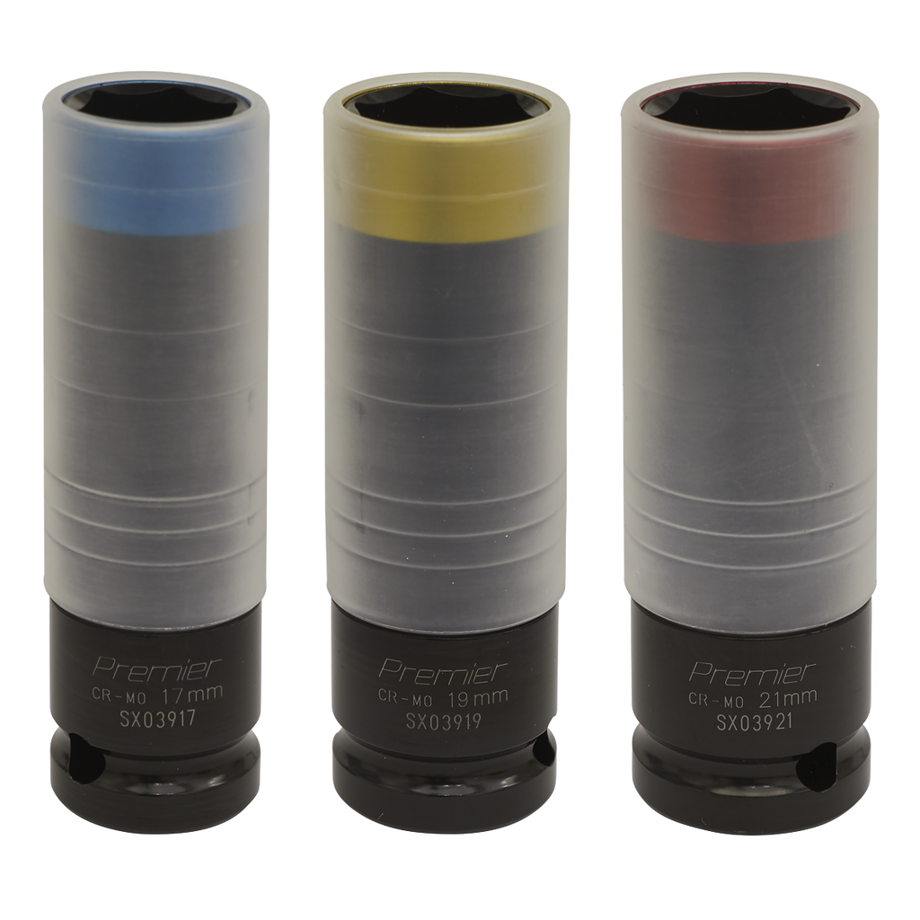 Premier Alloy Wheel Ultra-Power Impact Socket Set 1/2"Sq Drive 3pc SX039 - BostonPlates Autocare Centre