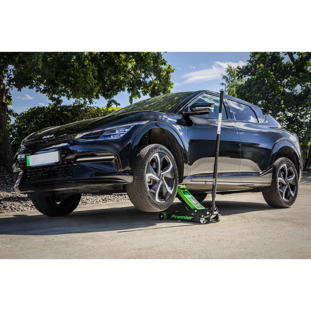 Premier Low Profile Trolley Jack with Rocket Lift 4 Tonne - Green 4040AG - BostonPlates Autocare Centre