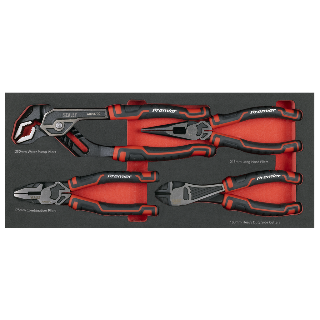 Sealey Premier Pliers Set with Tool Tray 4pc TBT56 - BostonPlates Autocare Centre