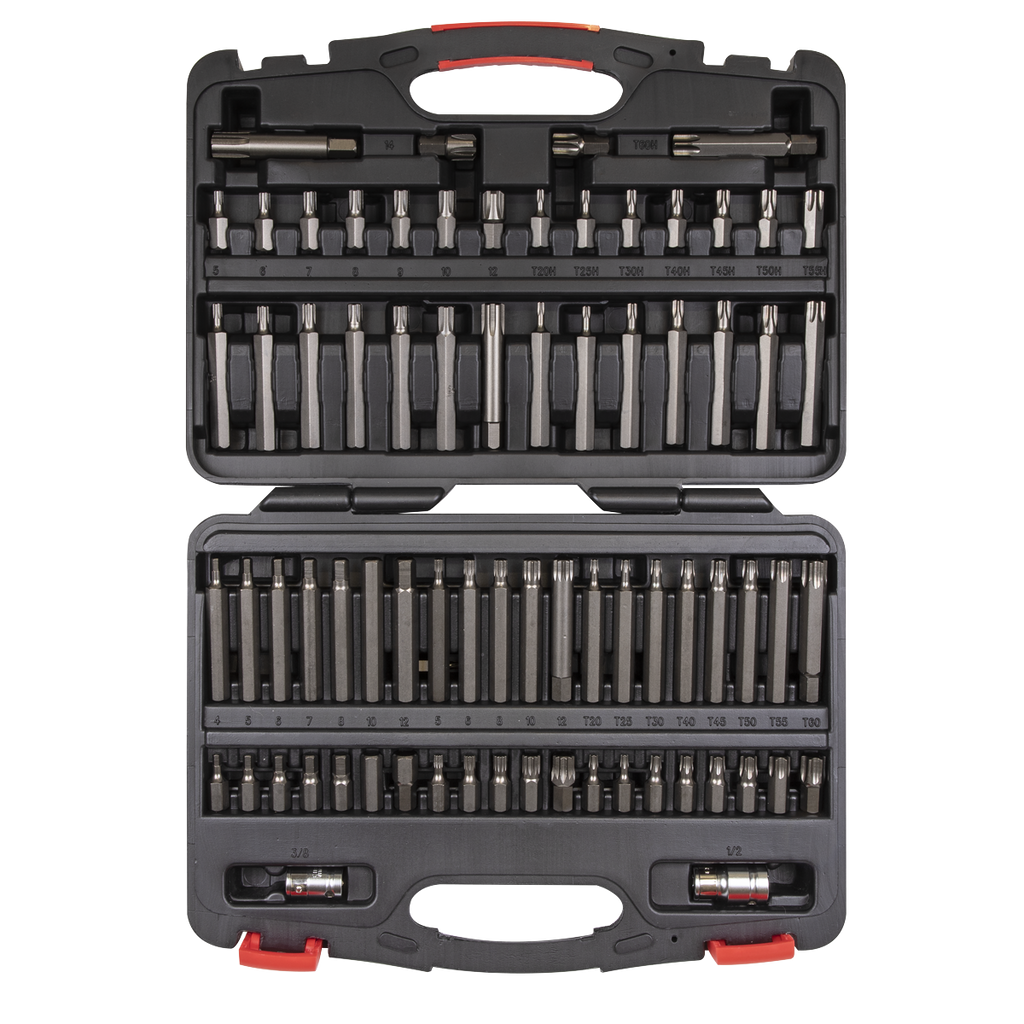 Sealey Premier Platinum Hex/Ribe/Spline Bit Set 3/8" and 1/2"Sq Drive AK21974P - BostonPlates Autocare Centre
