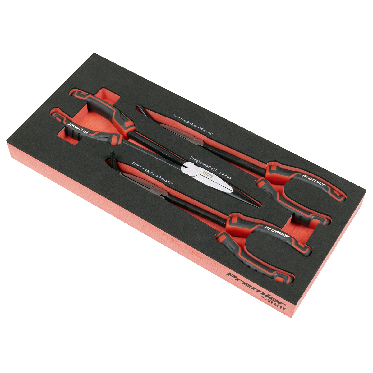 Sealey Premier Long Needle Nose Pliers Set with Tool Tray 3pc TBT58 - BostonPlates Autocare Centre