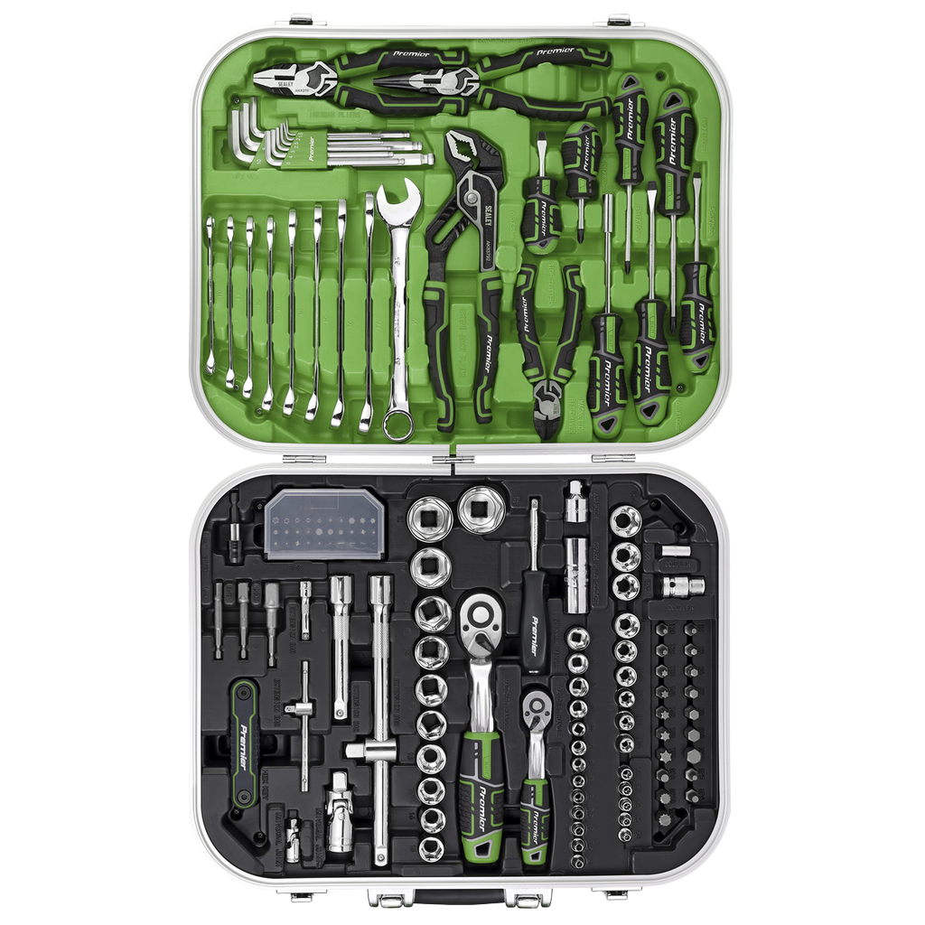 Sealey Premier Mechanic's Tool Kit 144pc - Hi-Vis Green AK7980HV - BostonPlates Autocare Centre