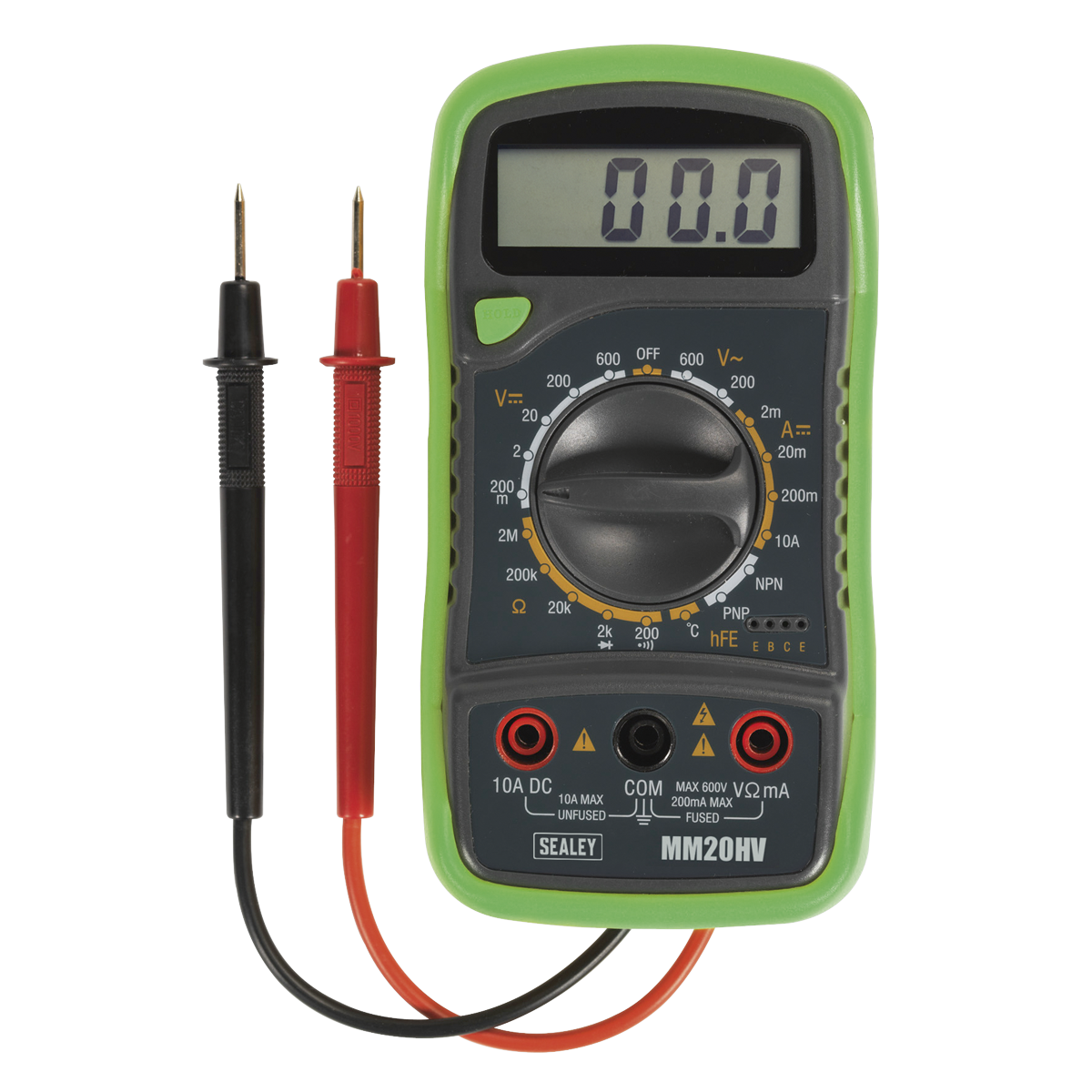 Sealey 8-Function Digital Multimeter with Thermocouple - Hi-Vis Green MM20HV (Copy)