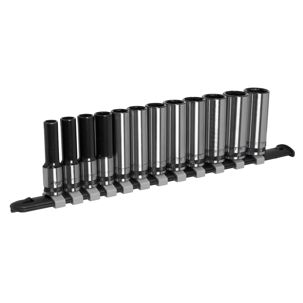 Sealey Premier Black Deep Socket Set 3/8"Sq Drive 12pc AK7993 - BostonPlates Autocare Centre