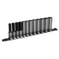 Sealey Premier Black Deep Socket Set 3/8"Sq Drive 12pc AK7993 - BostonPlates Autocare Centre